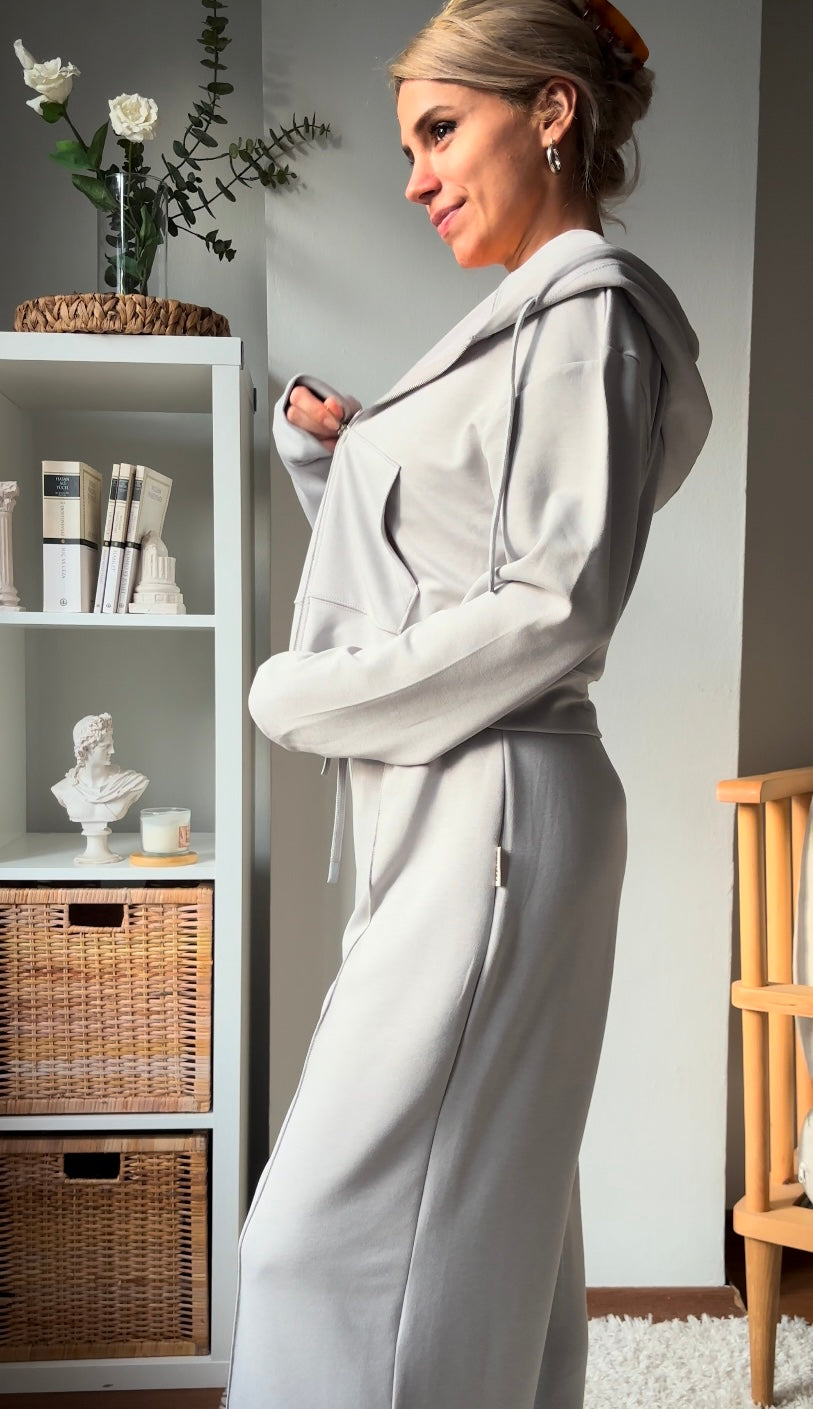 EŞOFMAN TAKIM (GRİ) (PALAZZO)