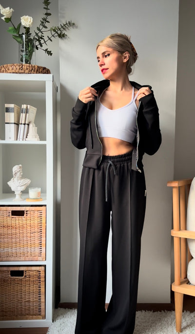 EŞOFMAN TAKIM (SİYAH) (PALAZZO)